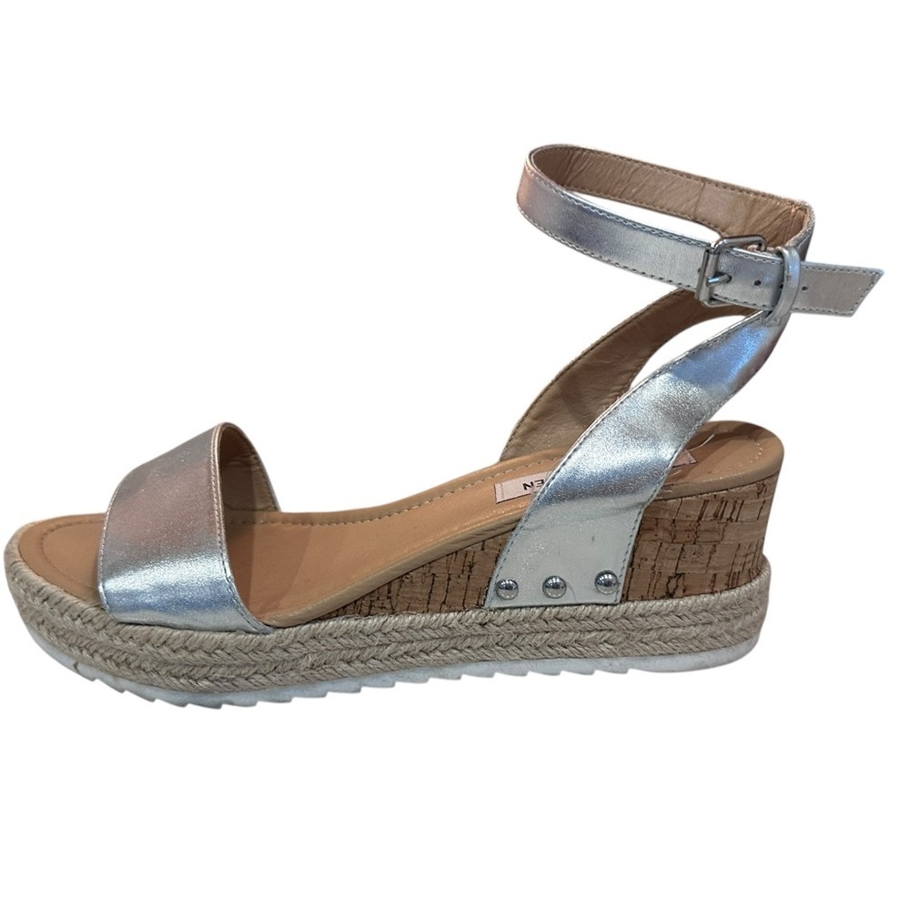 Steve Madden Silver Espadrille Sandals Size 11 - Picture 2 of 7